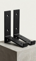 London Wholesale Heavy-Duty Steel Lip Shelf Brackets (Matte Black) – Trade Pack of 2 with Fixings