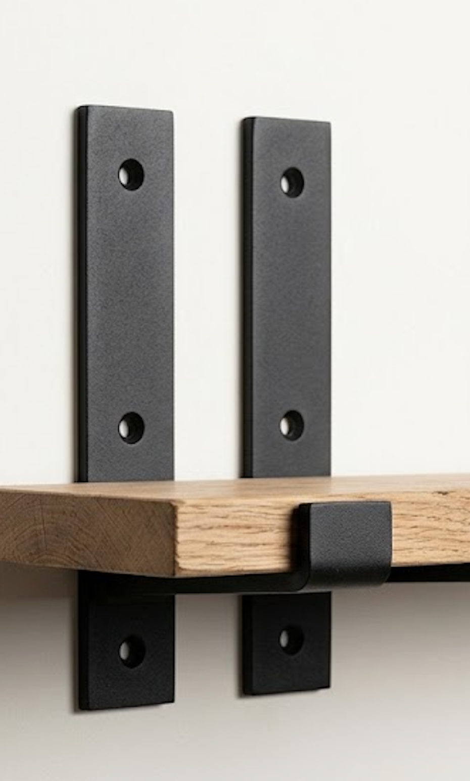 London Wholesale Heavy-Duty Steel Lip Shelf Brackets (Matte Black) – Trade Pack of 2 with Fixings