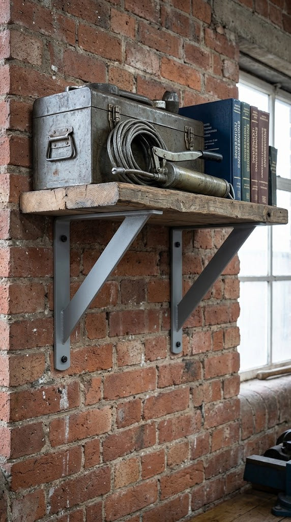 London Wholesale Heavy-Duty Reinforced Gusset Shelf Brackets – Pair with High-Load Fixings