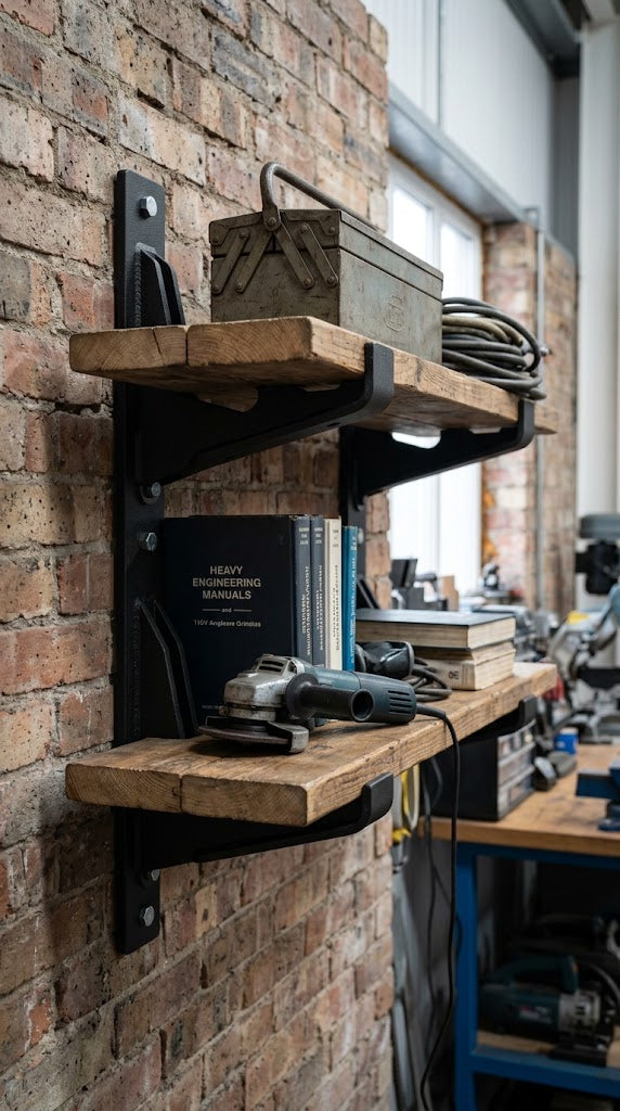 London Wholesale Dual-Tier Heavy-Duty Steel Shelf Brackets (Matte Black)&nbsp;